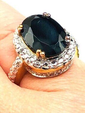 Generation Gems Black Tourmaline Sterling Silver Ring Size 6